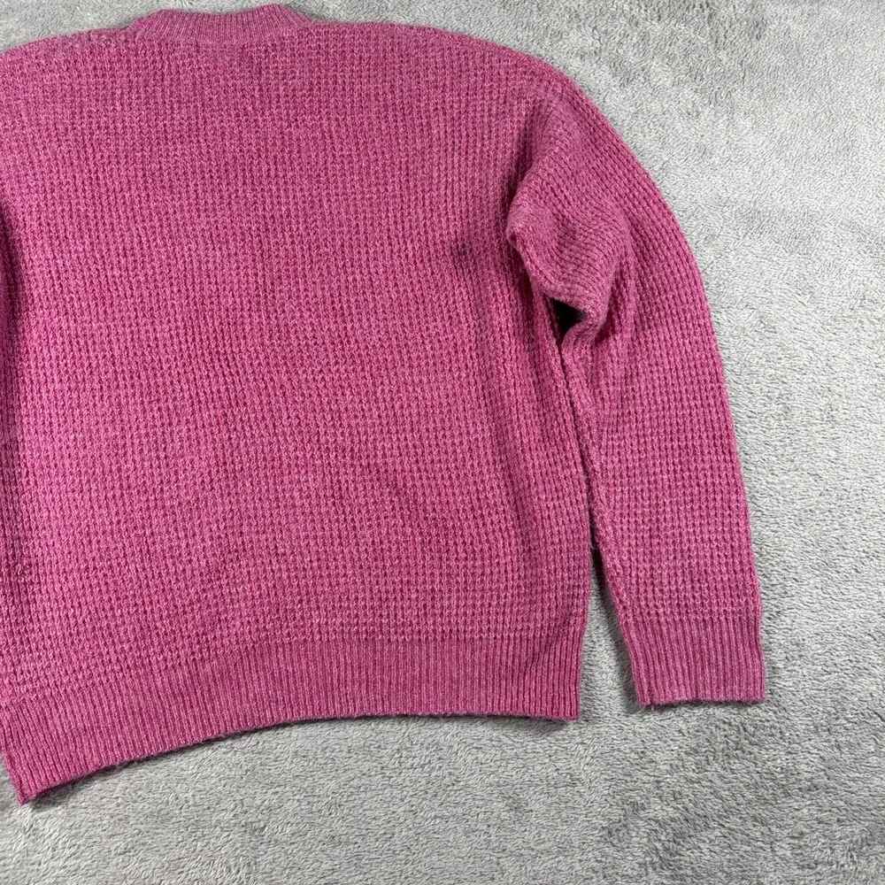Abound‎ Women's Thermal Knit Pullover Sweater Pink Cyclamen Size XS New
